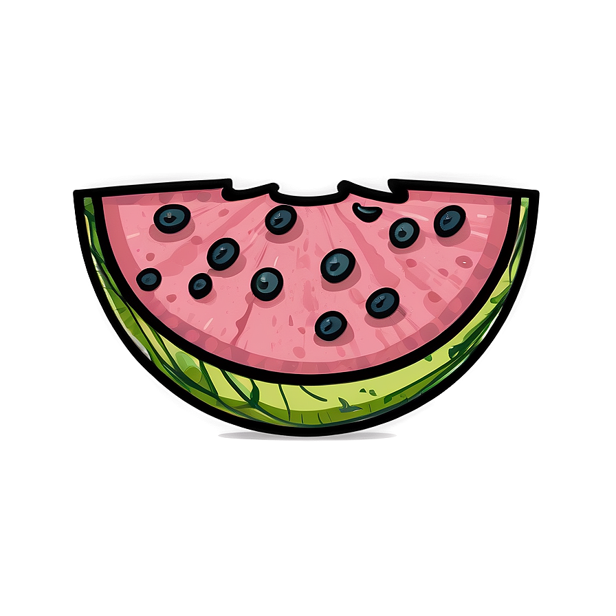 Hand-drawn Watermelon Slice Png 7