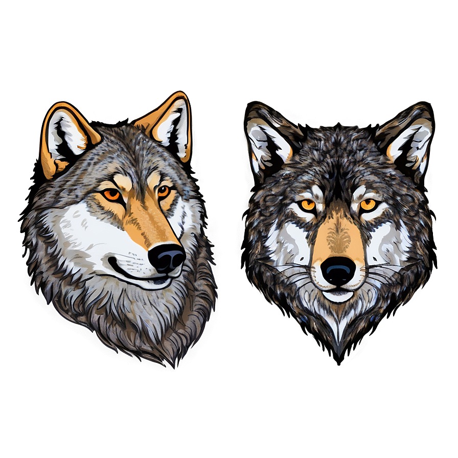 Hand-drawn Wolf Face Outline Png 06292024