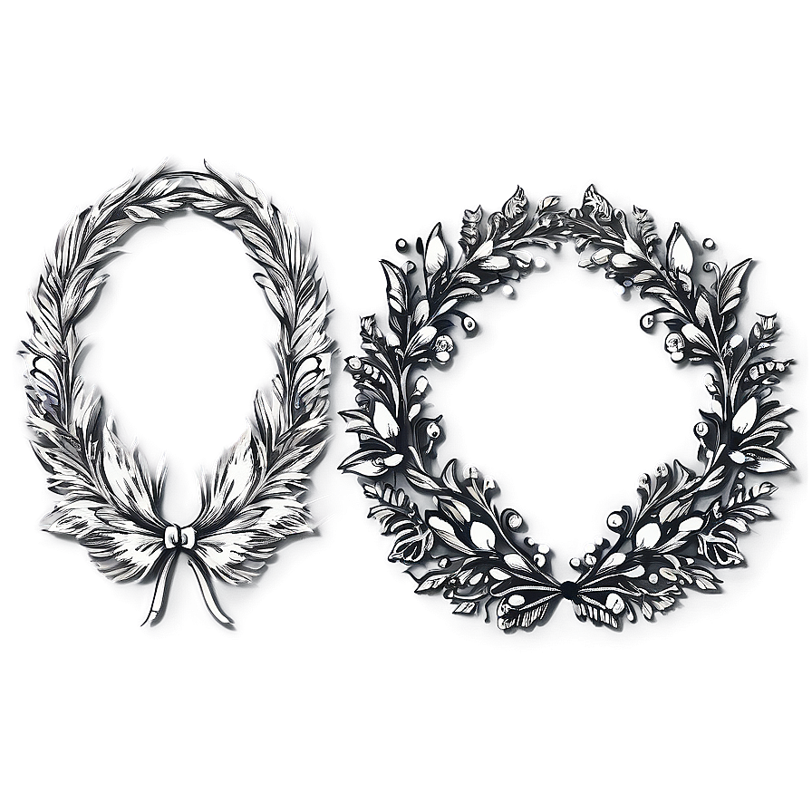 Hand Drawn Wreath Collection Png Hya