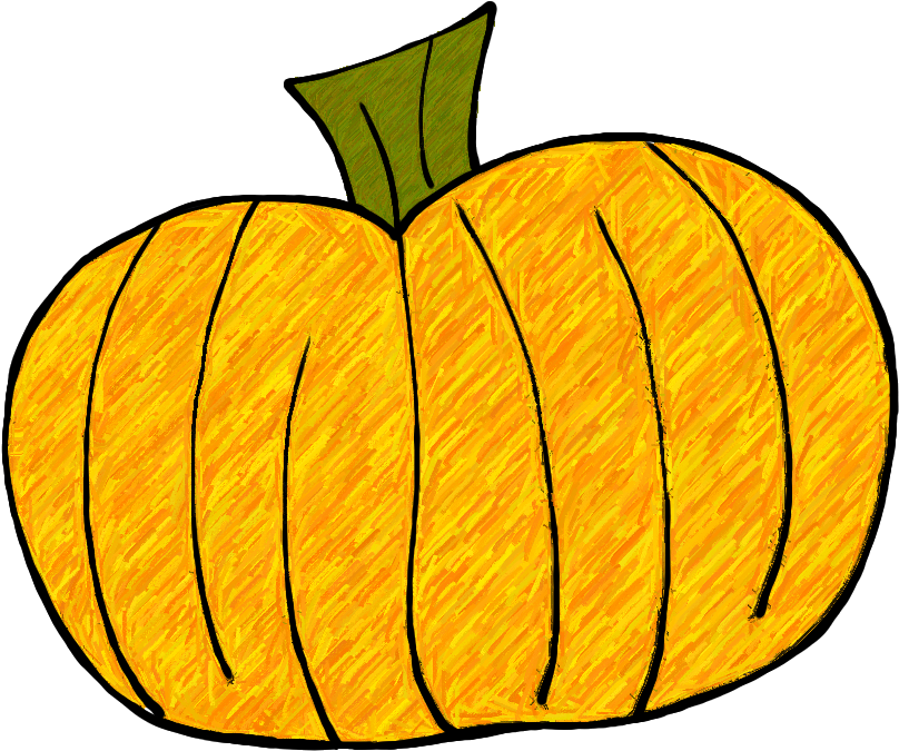 Hand Drawn Yellow Pumpkin.png