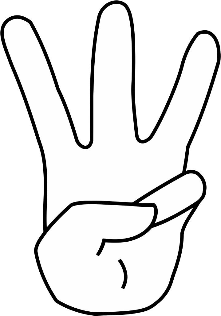 Hand Gesture Number Three Illustration