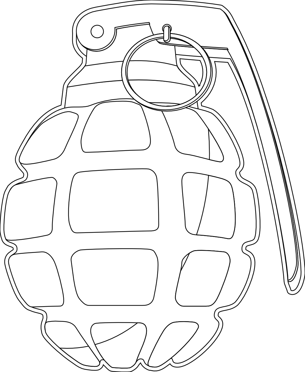 Hand Grenade Outline Drawing