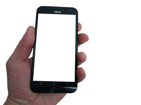 Hand Holding A S U S Smartphone PNG with transparent background