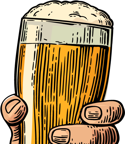 Hand Holding Beer Glass Illustration