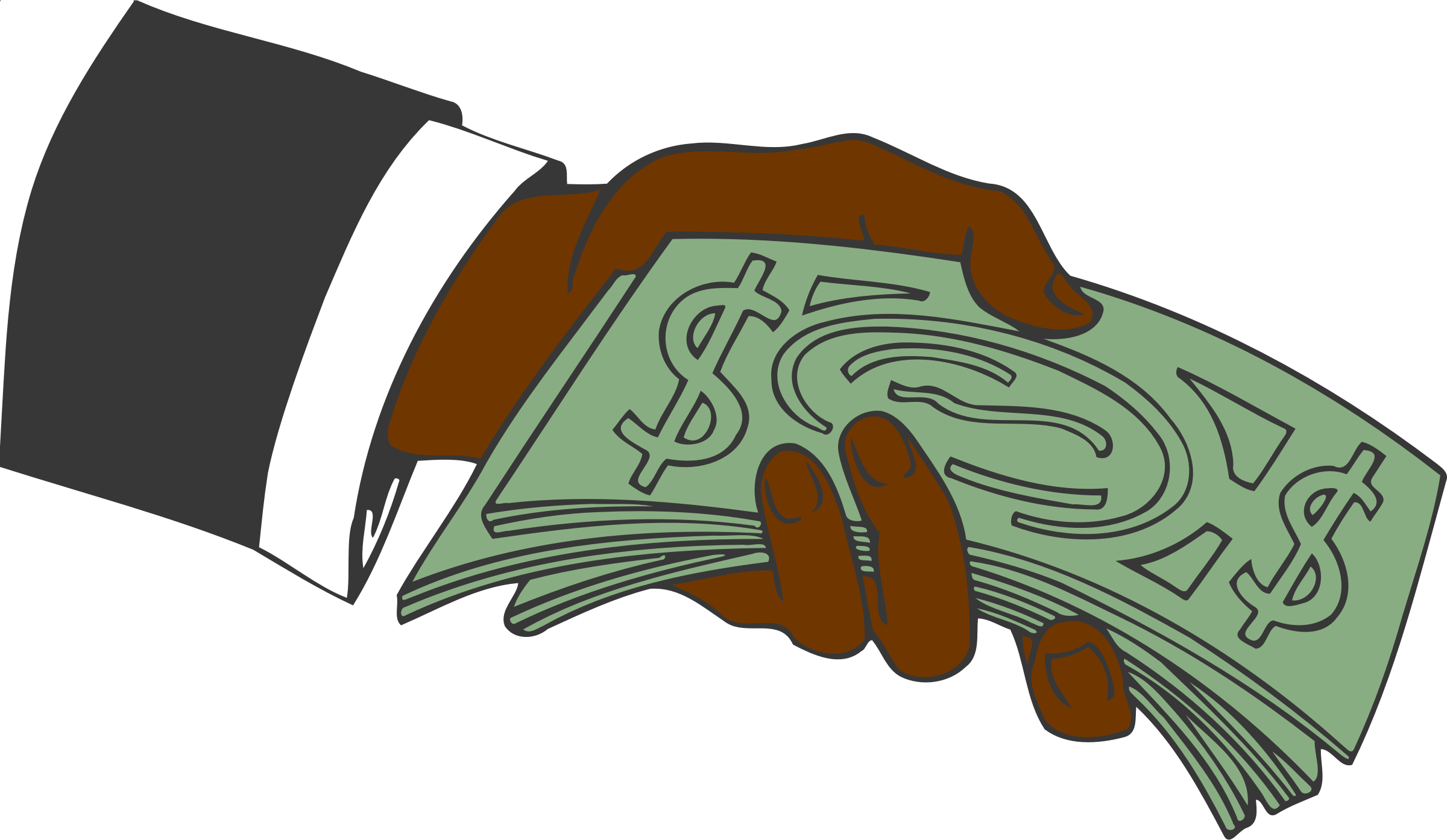 Hand Holding Cash Illustration