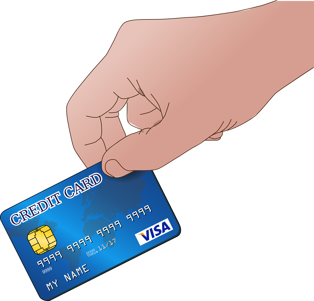 Hand Holding Credit Card Illustration