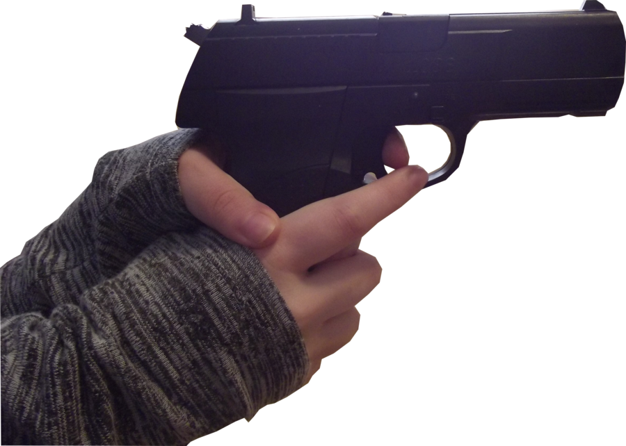 Hand Holding Gun Isolated