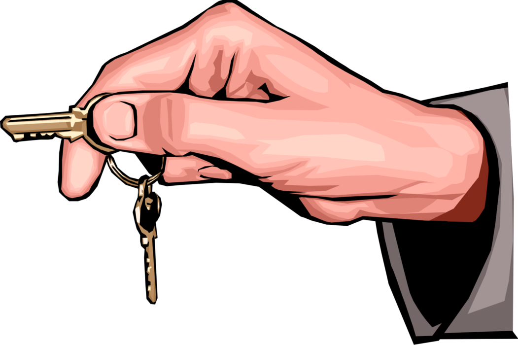 Vector Illustration Of Hand Holding Security Keys That - Hand Holding Bunch Of Keys Vector, HD Png Download PNG with transparent background