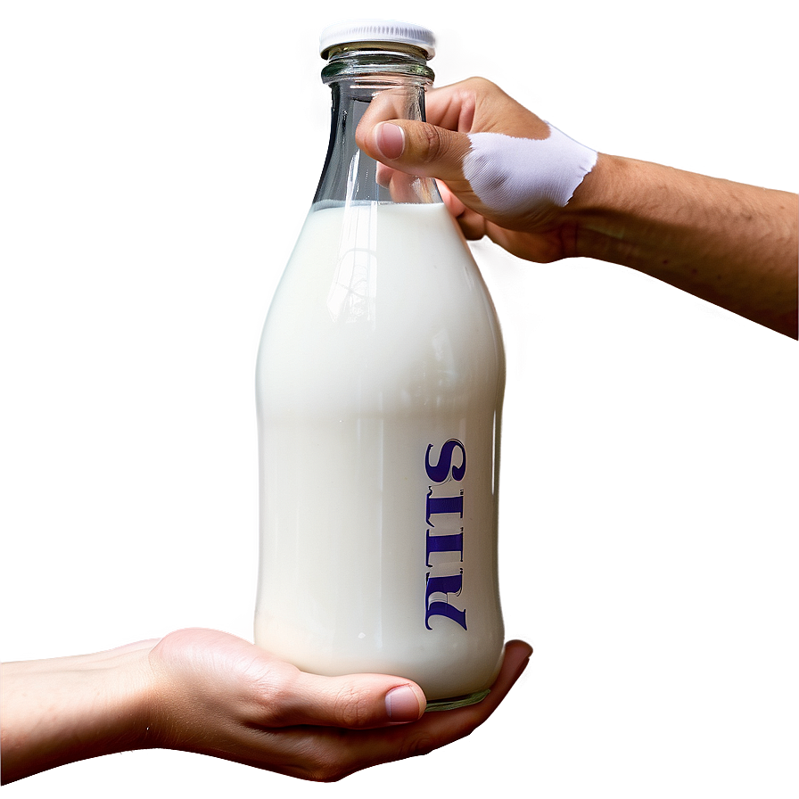 Hand Holding Milk Bottle Png Flt