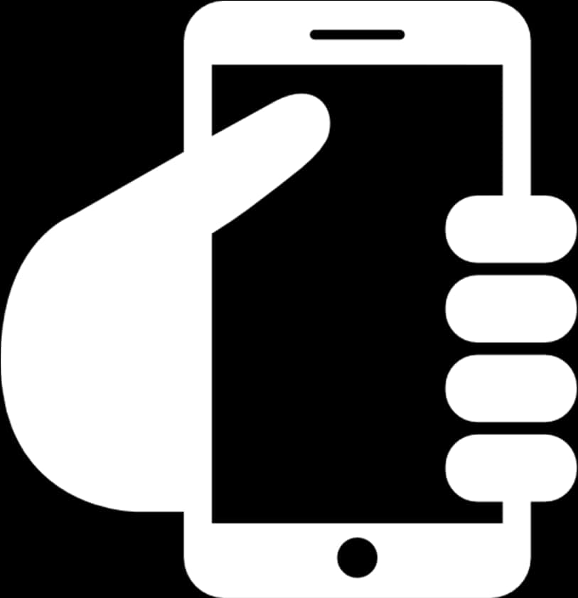 Hand Holding Mobile Phone Icon