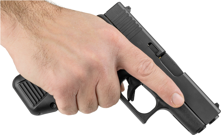 Hand Holding Pistol Isolated