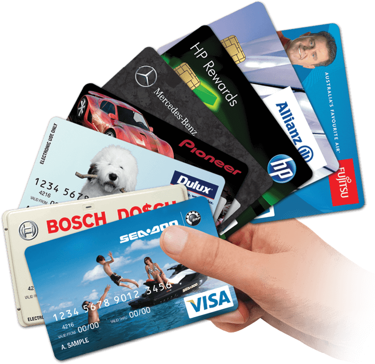 Hand Holding Various Credit Cards