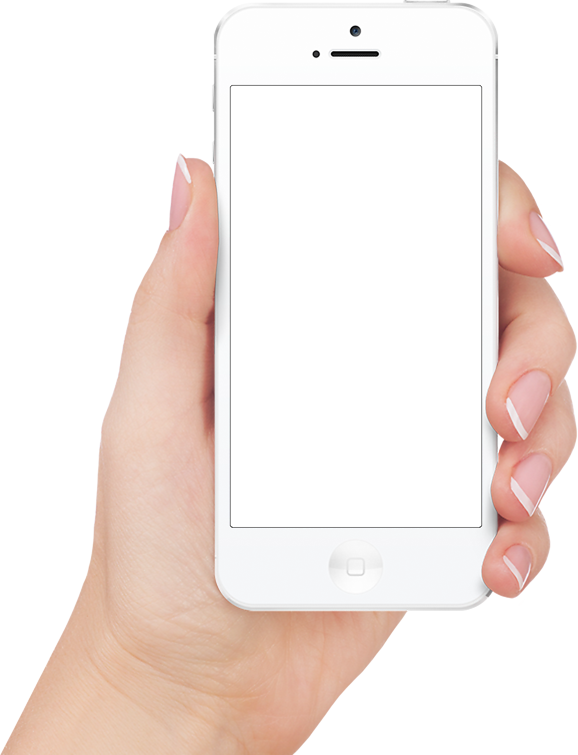 Hand Holding White Smartphone