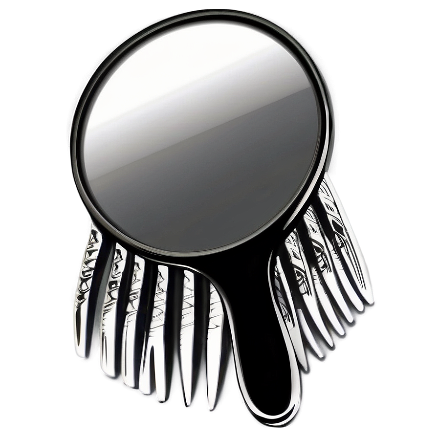 Hand Mirror With Comb Png Gex37