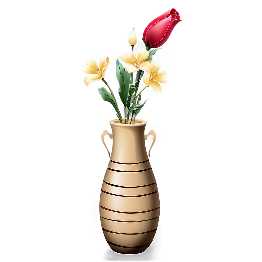 Hand-painted Flower Vase Png 19