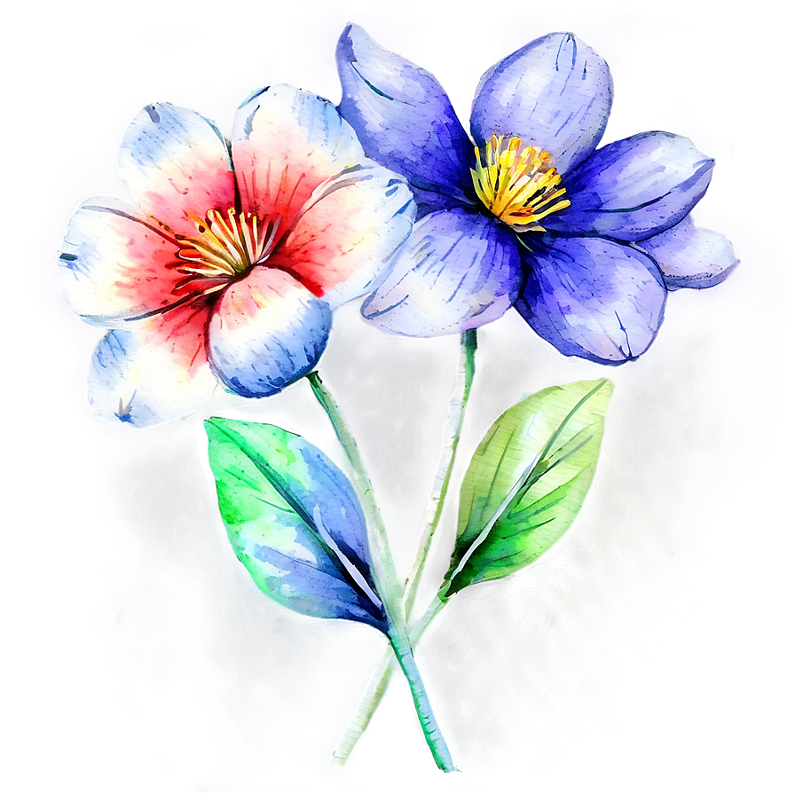 Hand Painted Flowers Watercolor PNG 79 PNG with transparent background