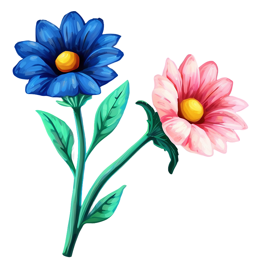 Hand Painted Indie Flower Png 06252024