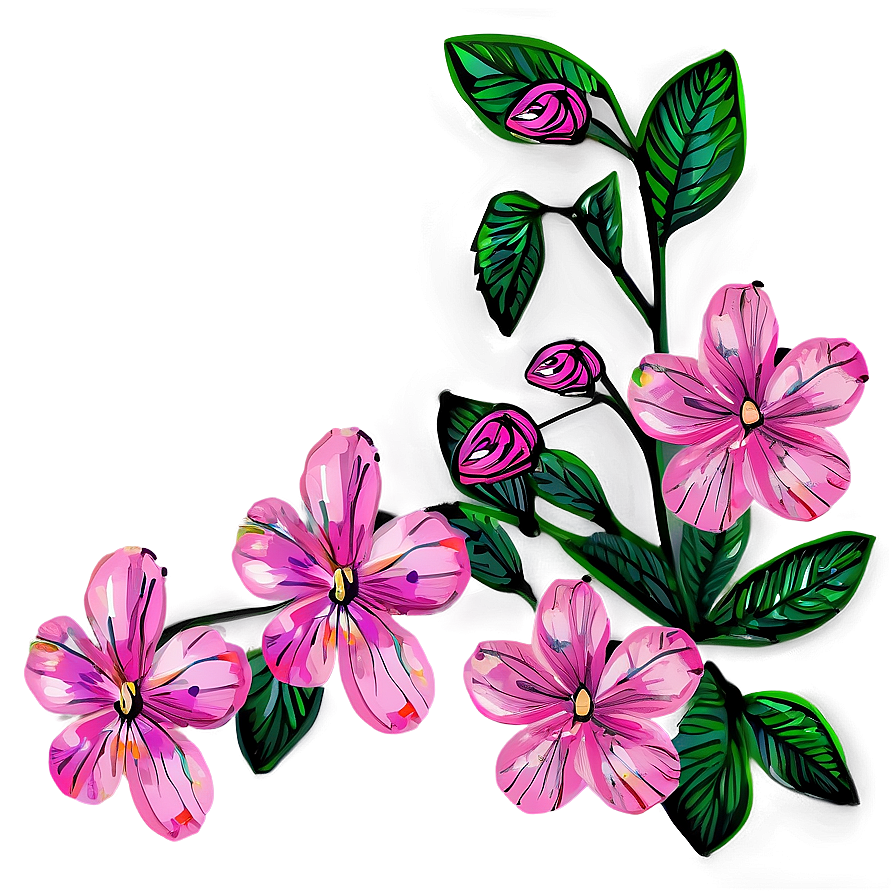 Hand-painted Pink Flowers Png 29