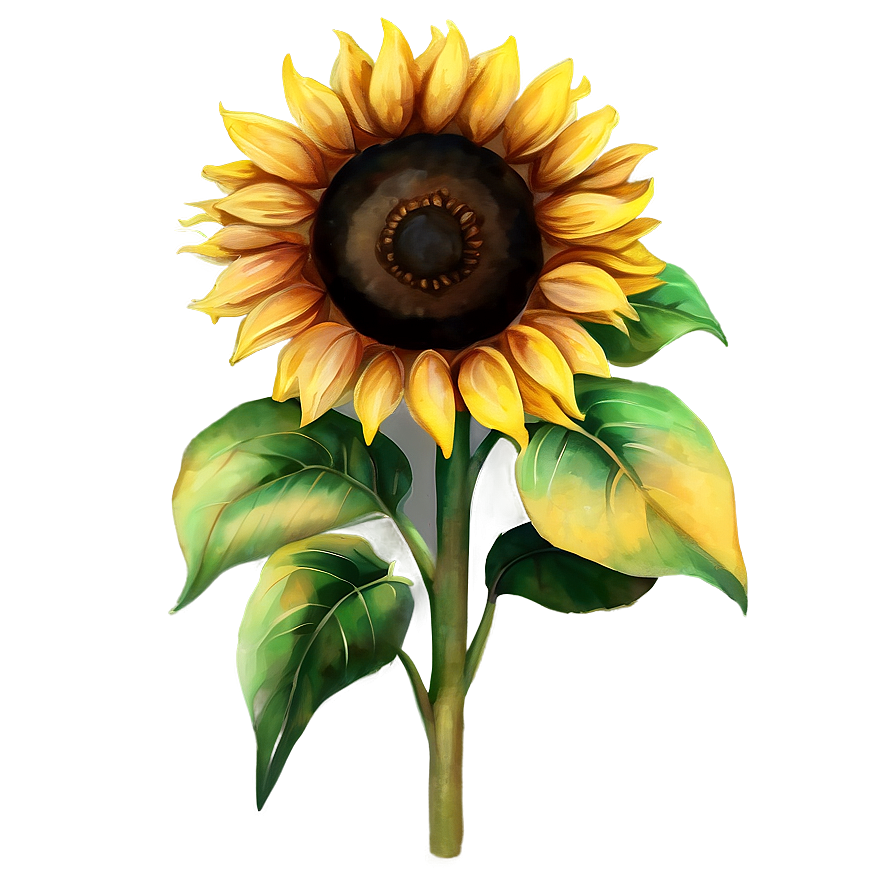 Hand-painted Sunflower Watercolor Png Kar21