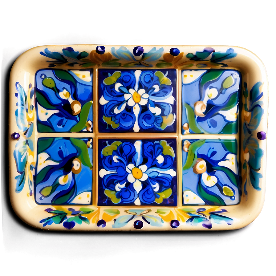 Hand-painted Tile Tray Png Csq28