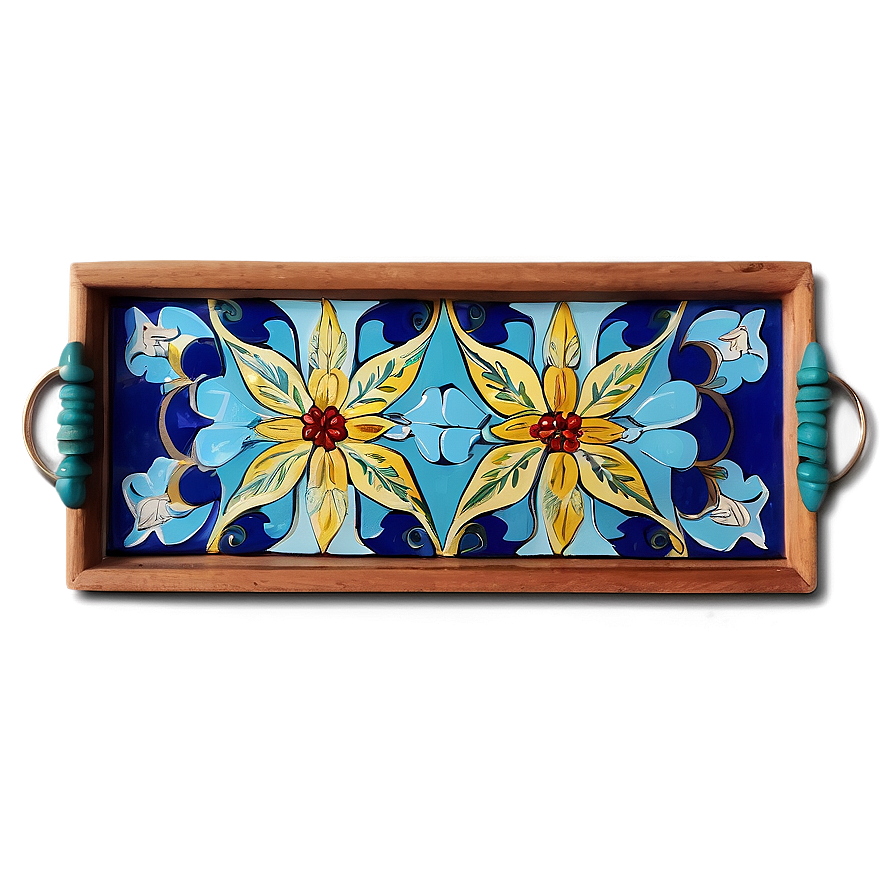 Hand-painted Tile Tray Png Lyo