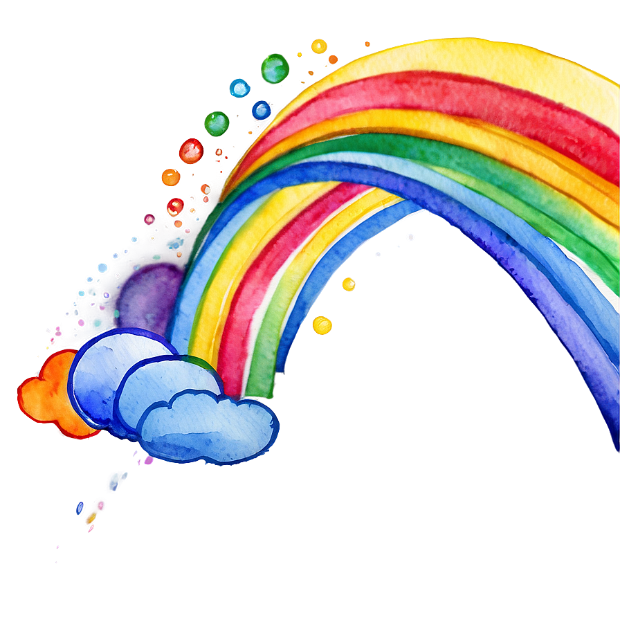 Hand Painted Watercolor Rainbow Png Vpp86