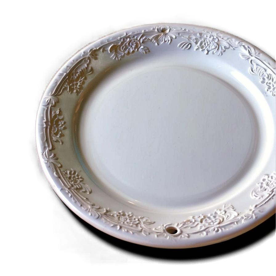 Hand-painted White Plate Png 1