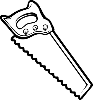Hand Saw Silhouette PNG image with a transparent background, free high-resolution download