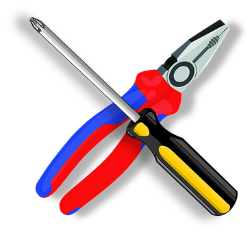 Hand Tools Crossed Illustration PNG with transparent background