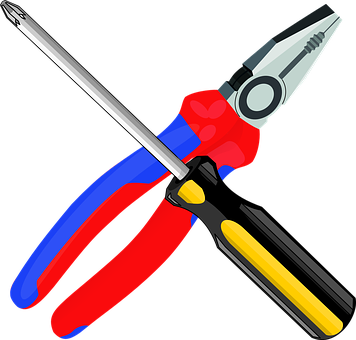 Hand Tools Crossed Illustration PNG with transparent background