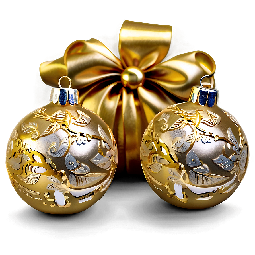 Handcrafted Gold Christmas Decor Png 06262024