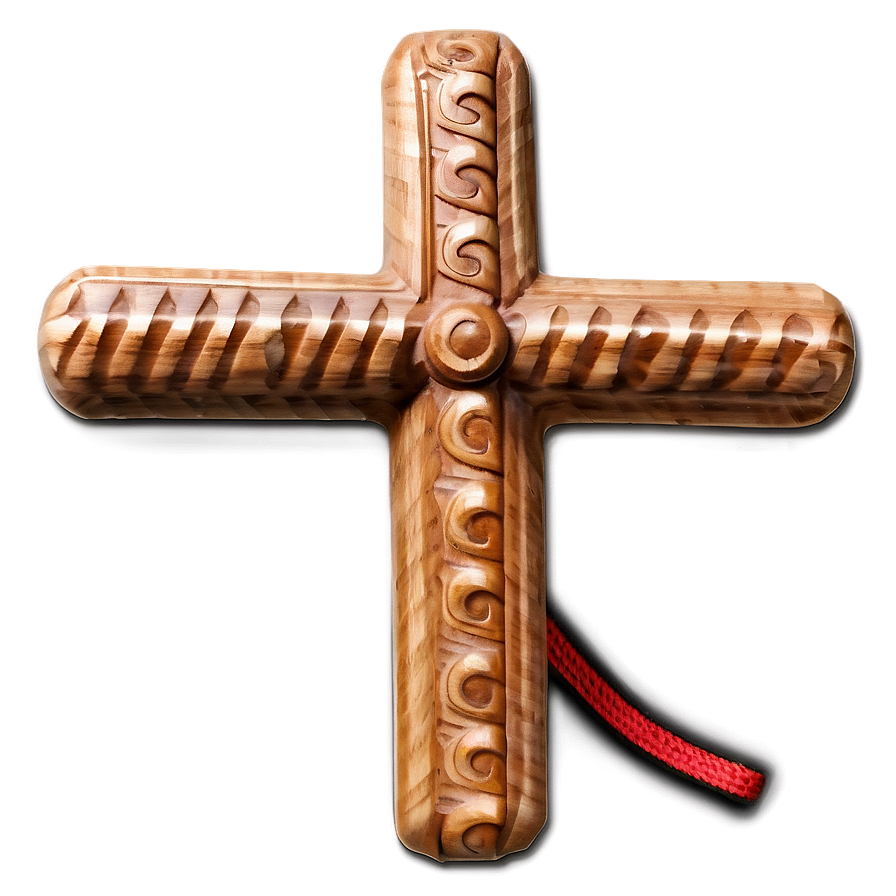 Handcrafted Wooden Cross PNG voi PNG with transparent background