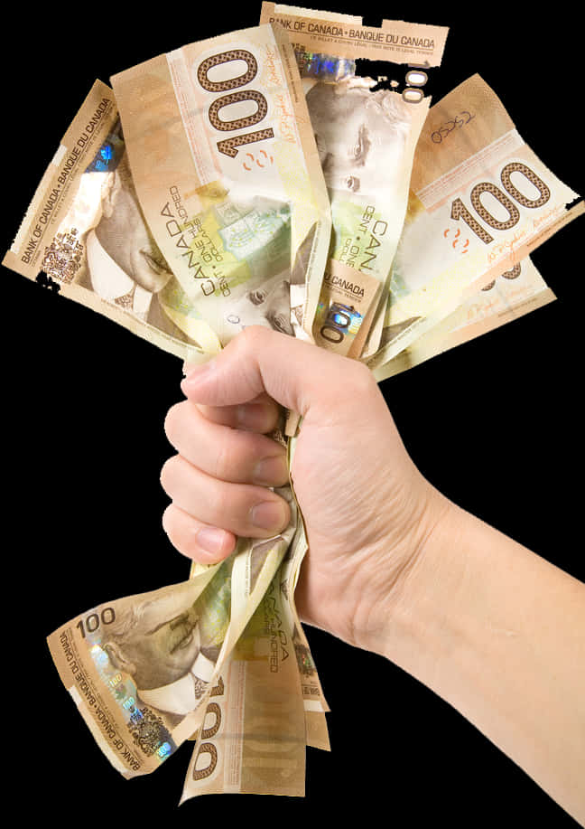 Handfulof Canadian Dollars PNG image with a transparent background, free high-resolution download
