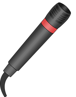 Handheld Microphone Vector Illustration PNG with transparent background