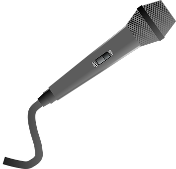 Handheld Microphoneon Dark Background PNG with transparent background
