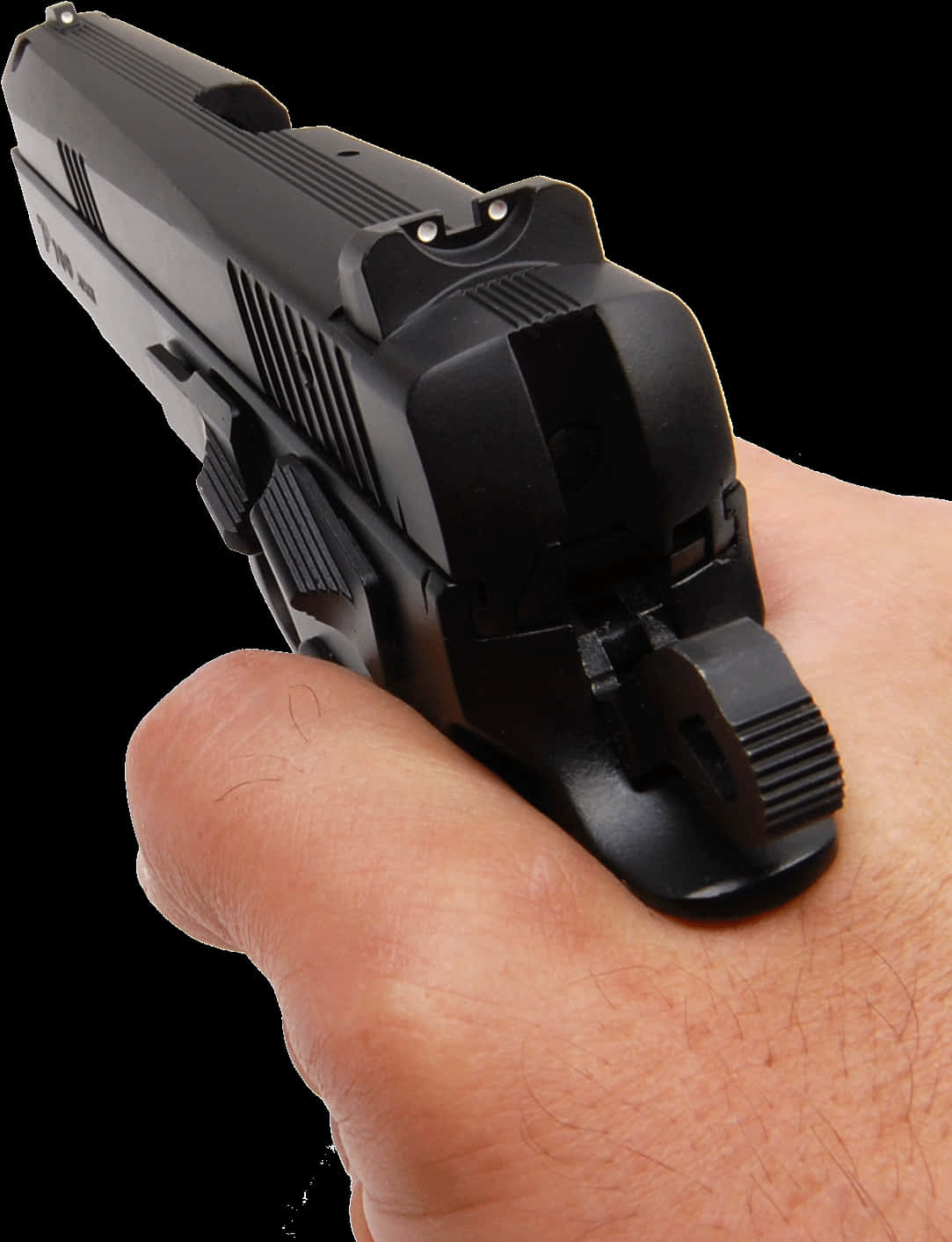 Handheld Pistol Pointof View PNG with transparent background