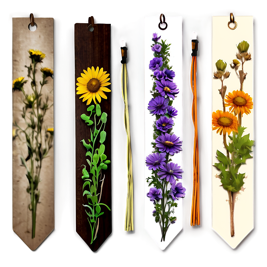 Handmade Dried Flower Bookmarks Png Gtv33