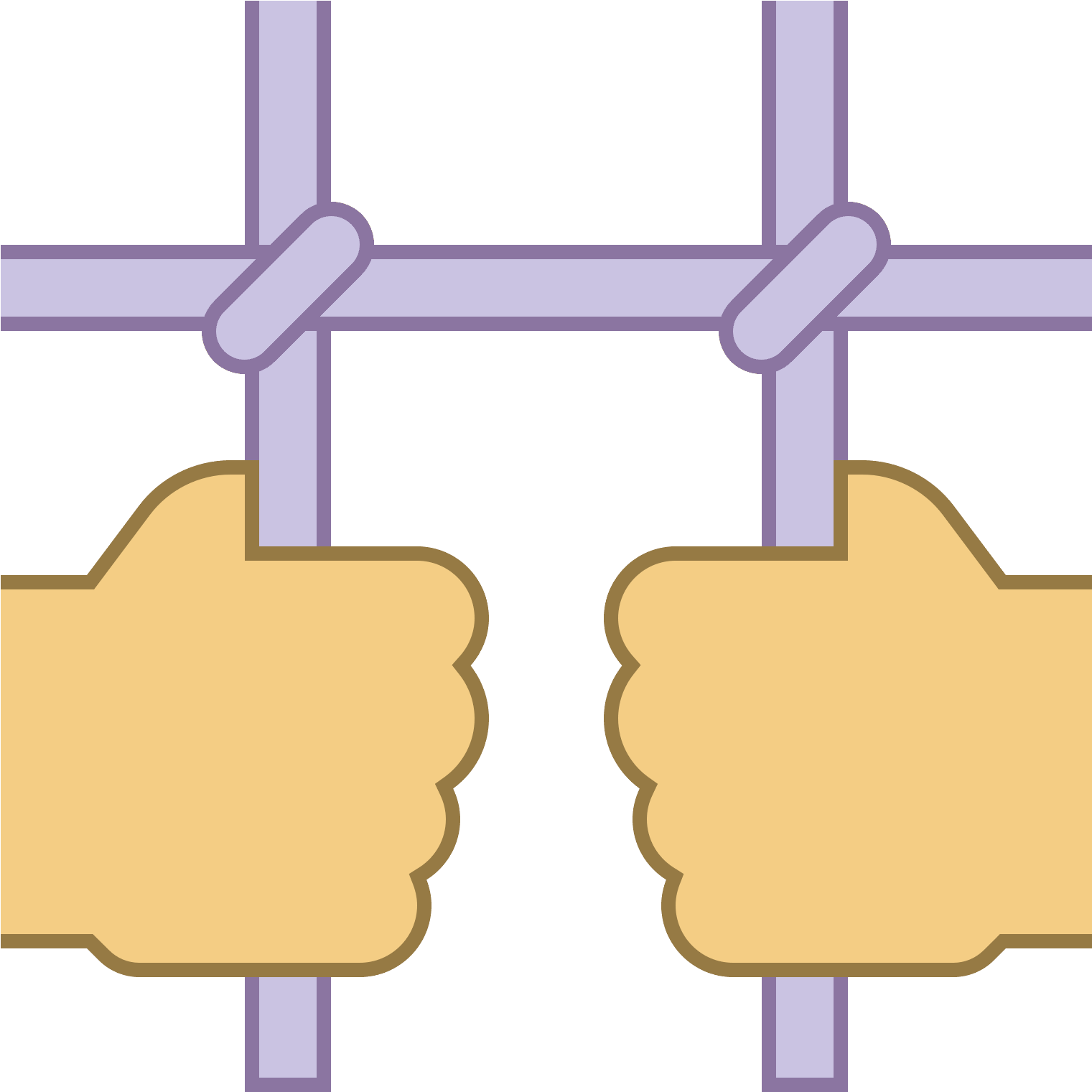 Hands Behind Bars Graphic