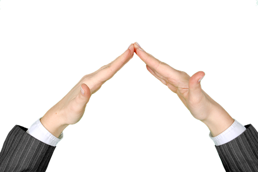 Hands Forming Peak Gesture PNG with transparent background