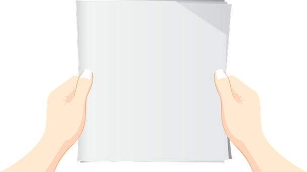 Hands Holding Blank Paper PNG with transparent background