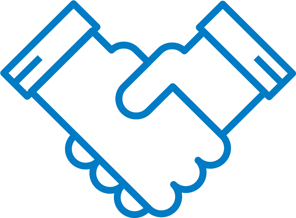 Handshake Icon Blue Background