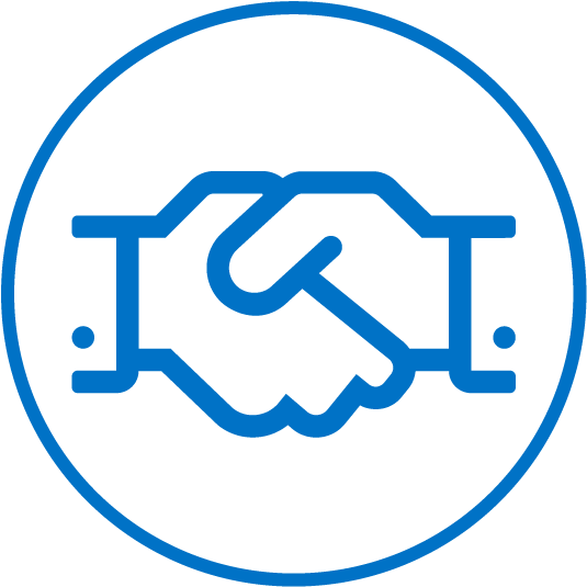 Handshake Icon Blue Background