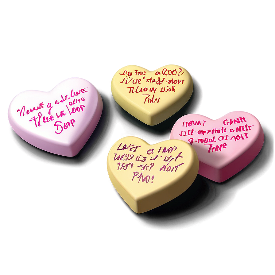 Handwritten Conversation Hearts Png 06282024