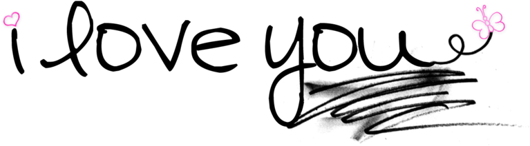 Handwritten I Love You Message PNG with transparent background