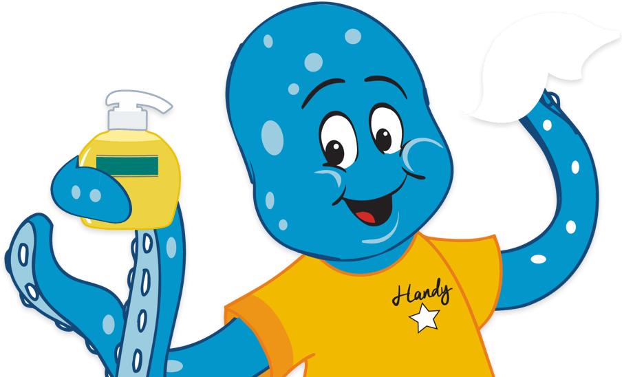 Handy Character Promoting Handwashing