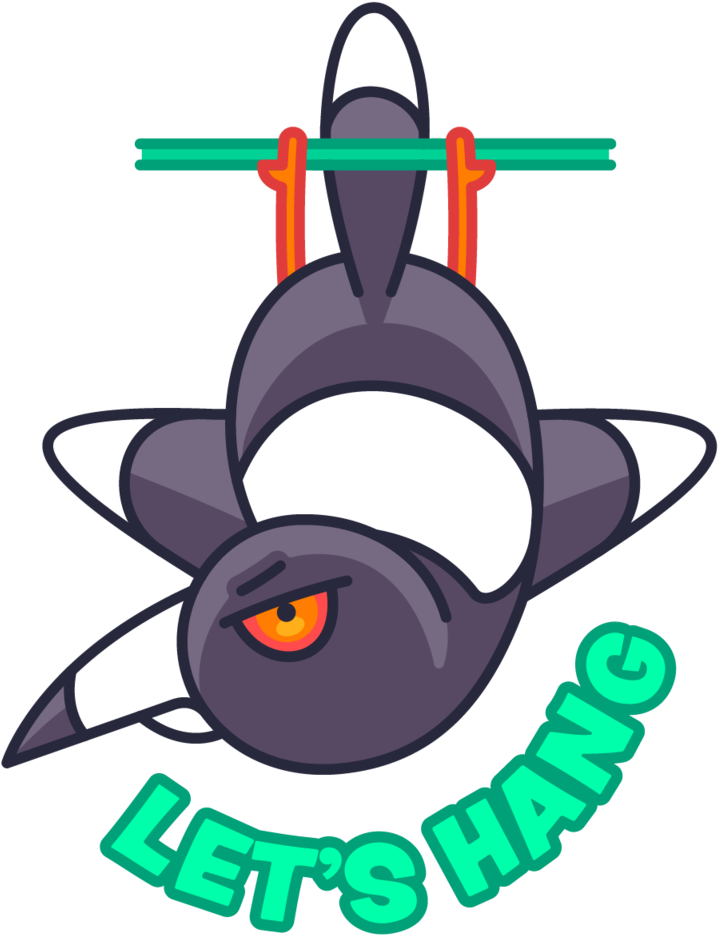 Hanging Bat Lets Hang Sticker