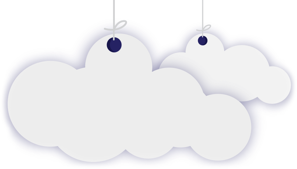 Hanging Clouds Decoration PNG with transparent background
