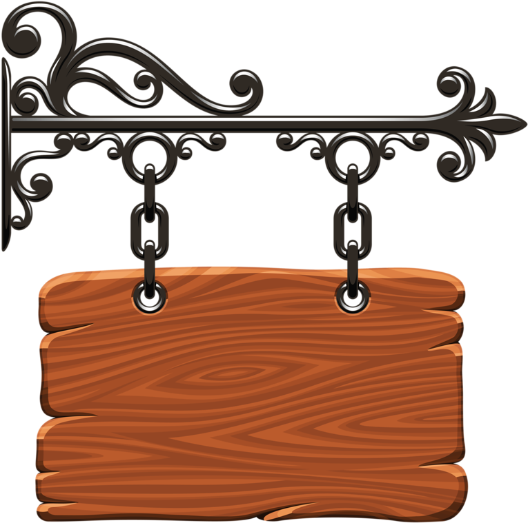 Hanging Wooden Sign Vector