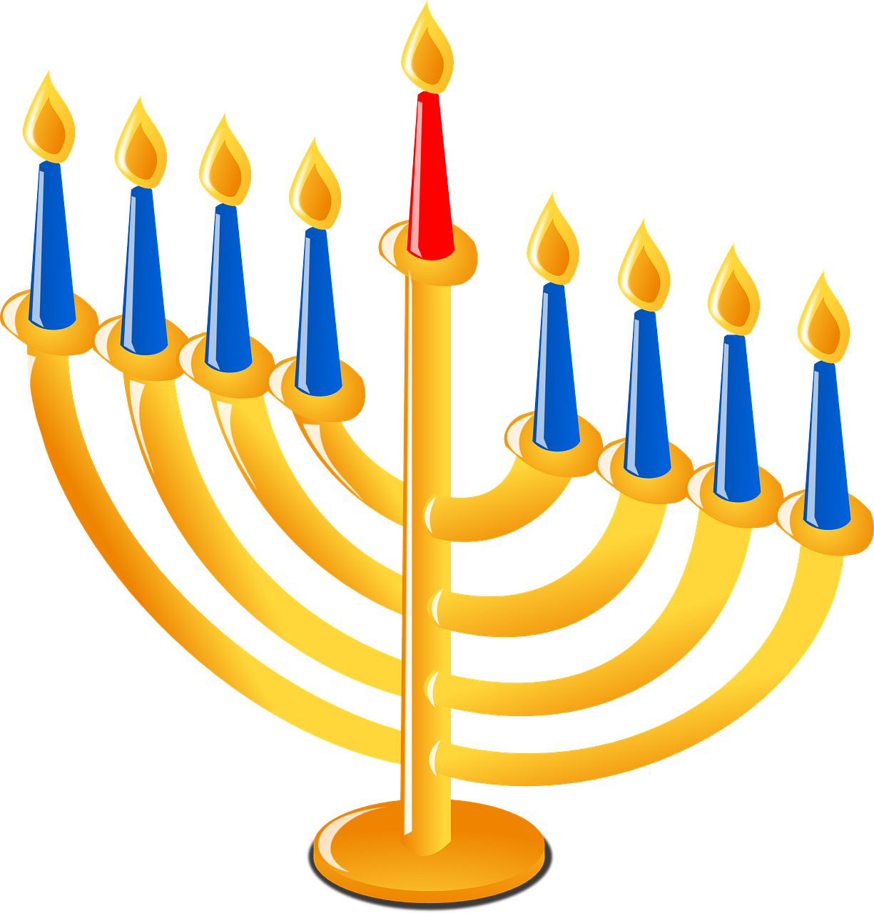 Hanukkah Menorah Eighth Night