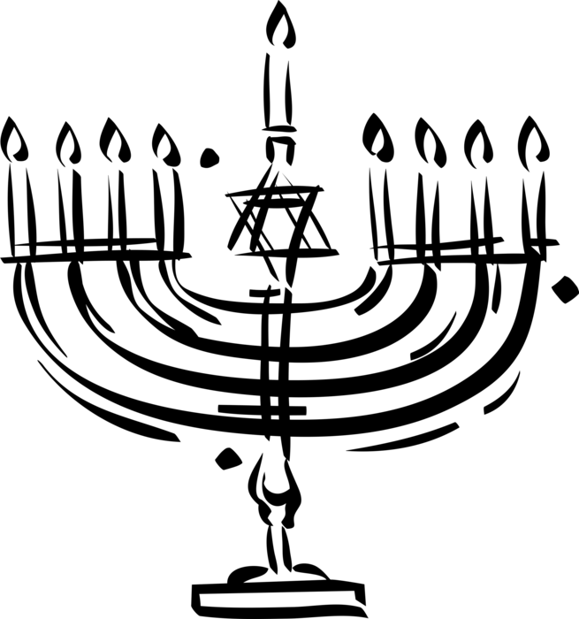 Jewish Menorah Candles Vector - Hanukkah, HD Png Download PNG with transparent background